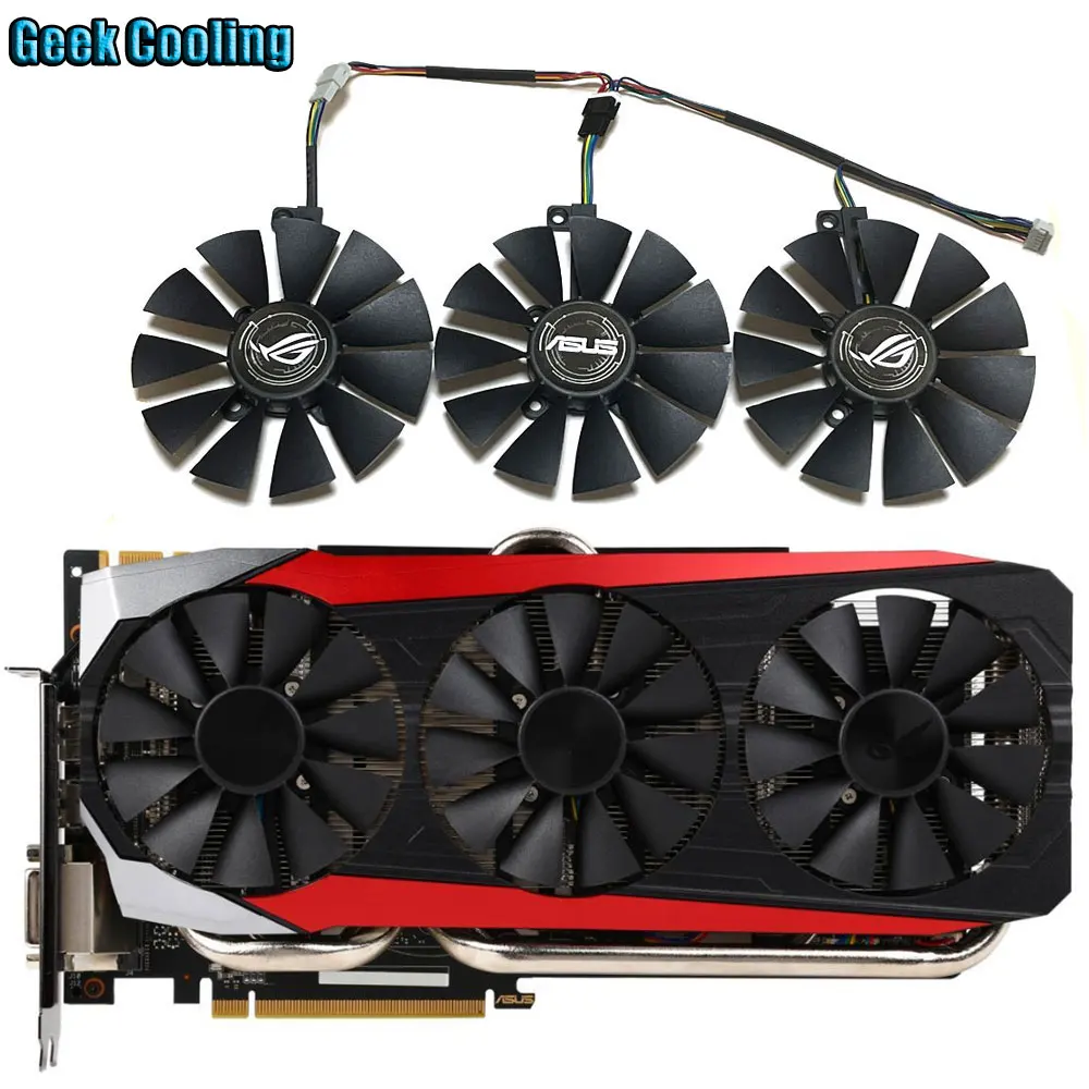 مروحة تبريد بطاقة الفيديو ، 6pin asus strix gtx 980ti ، r9 ، 390 ، 390x ، ل asus gtx 1080ti ، 1080 ، 1070ti ، 1070 ، 1060 ، 87 مللي متر ، جديد