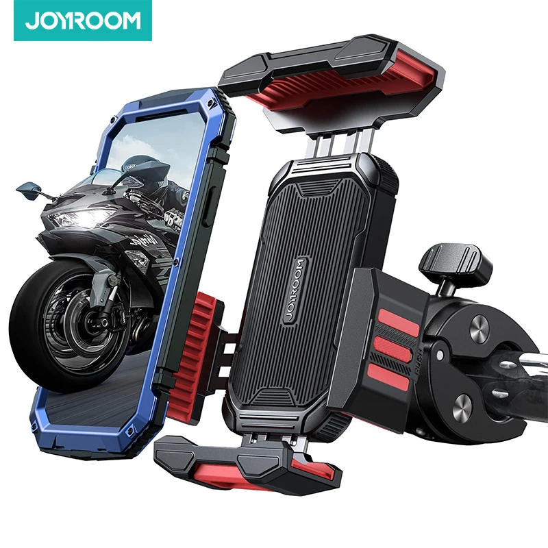 JOYROOM 2023 Motorcycle Phone Mount Bike Upgraded Phone Holder One Hand Operation Handlebar Phone Mount for 4.7