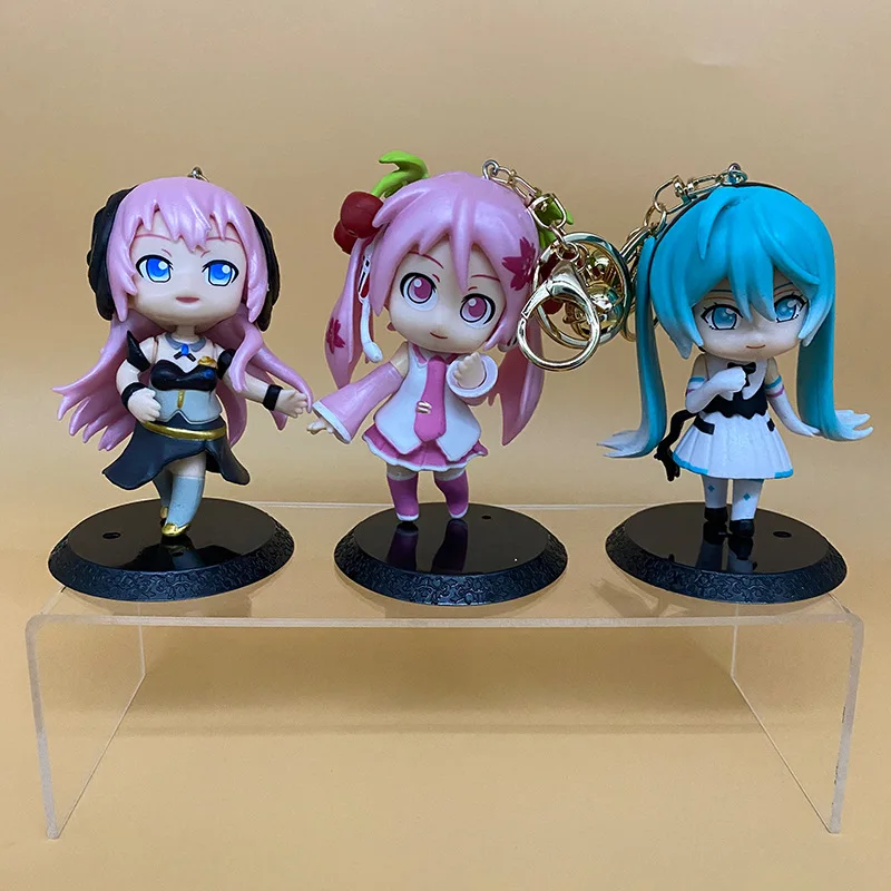 1pcs Random style 10CM Anime Hatsune Miku Kagamine Rin Len Luka kawaii figure Collect model toys doll Key Chain Pendant Gifts