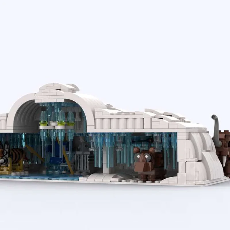 City Street View Model MOC Building Bricks IceCave Eishöhle Modular Technology Children Holiday Gifts Assemble Toys Suit