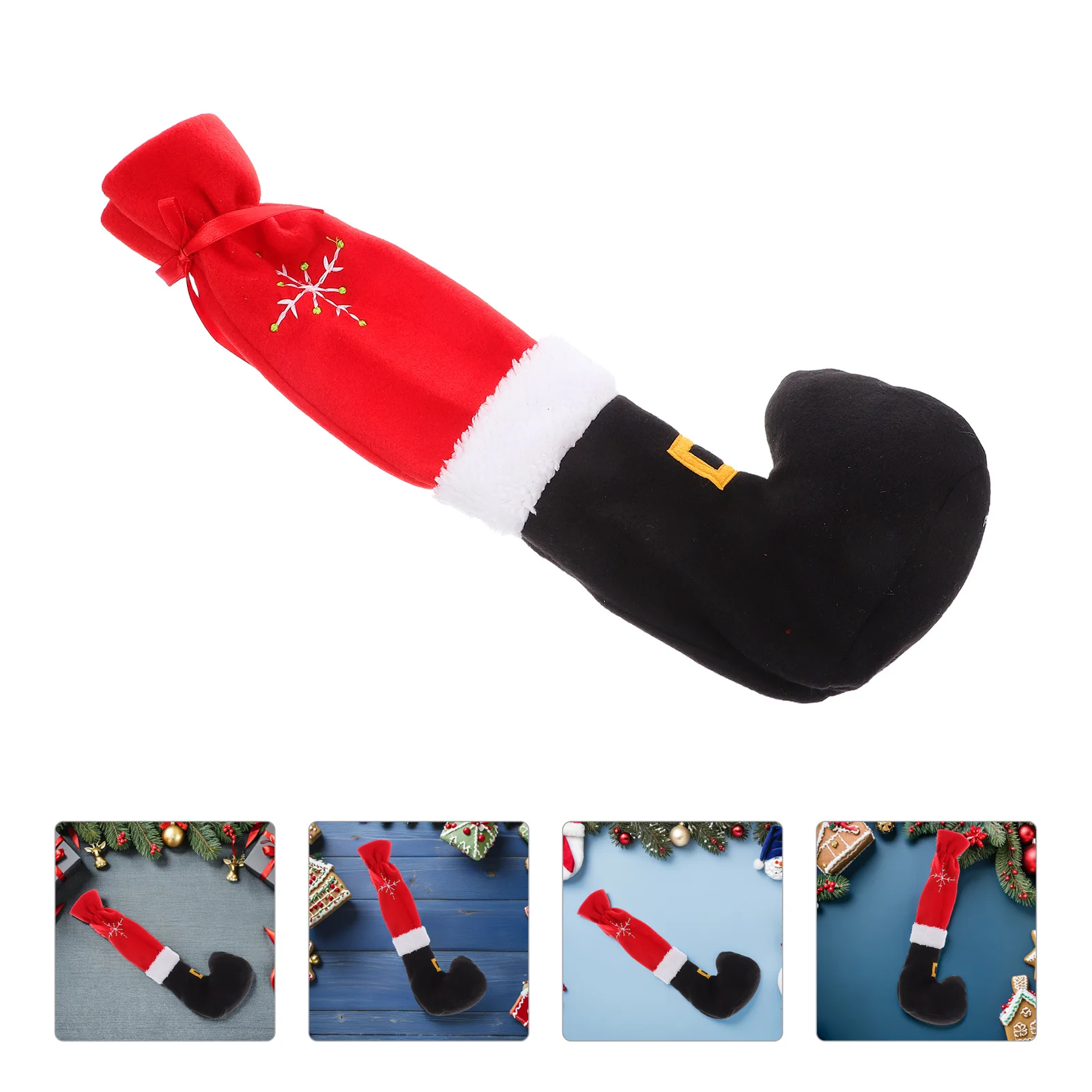 

2 Pcs Embroidered Christmas Chair Foot Cover Cloth Adorable Leg Floor Protector