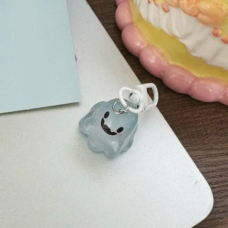 A52E 6Pcs Halloween Jelly Specter Keychains Halloween Silicone Keychains Jelly Specter Pendant Party Favor and Decoration