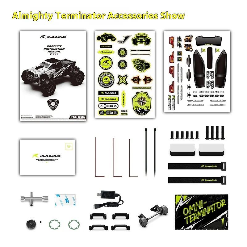 Nouveau 1:10 Rlaarlo All-Around Terminator Rc télécommande tout-terrain véhicule Simulation alliage Miniature modèle personnalisé jouets cadeaux