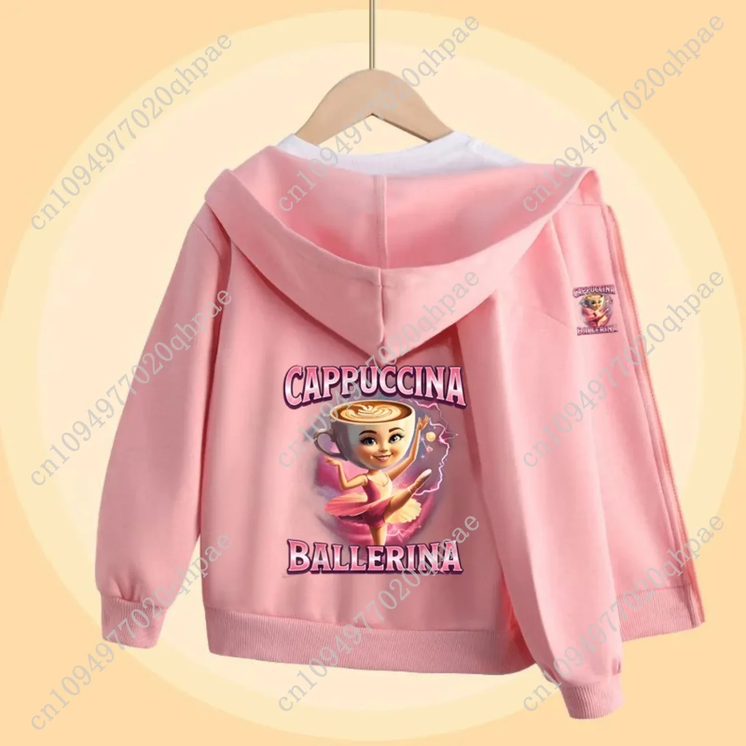 الخريف الإيطالية Brainrot هوديس للأطفال الكرتون البلوزات المطبوعة للبنين بنات سترة قطن مع سحاب 6-14T #2