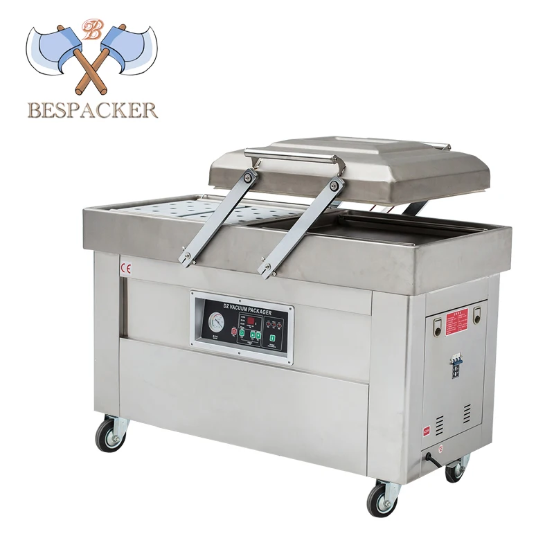 

DZ-400/2SB Factory Price Double Chamber Multi-function Sausage Seafood Fish Food Vegetable Vacuum Packaging Machine