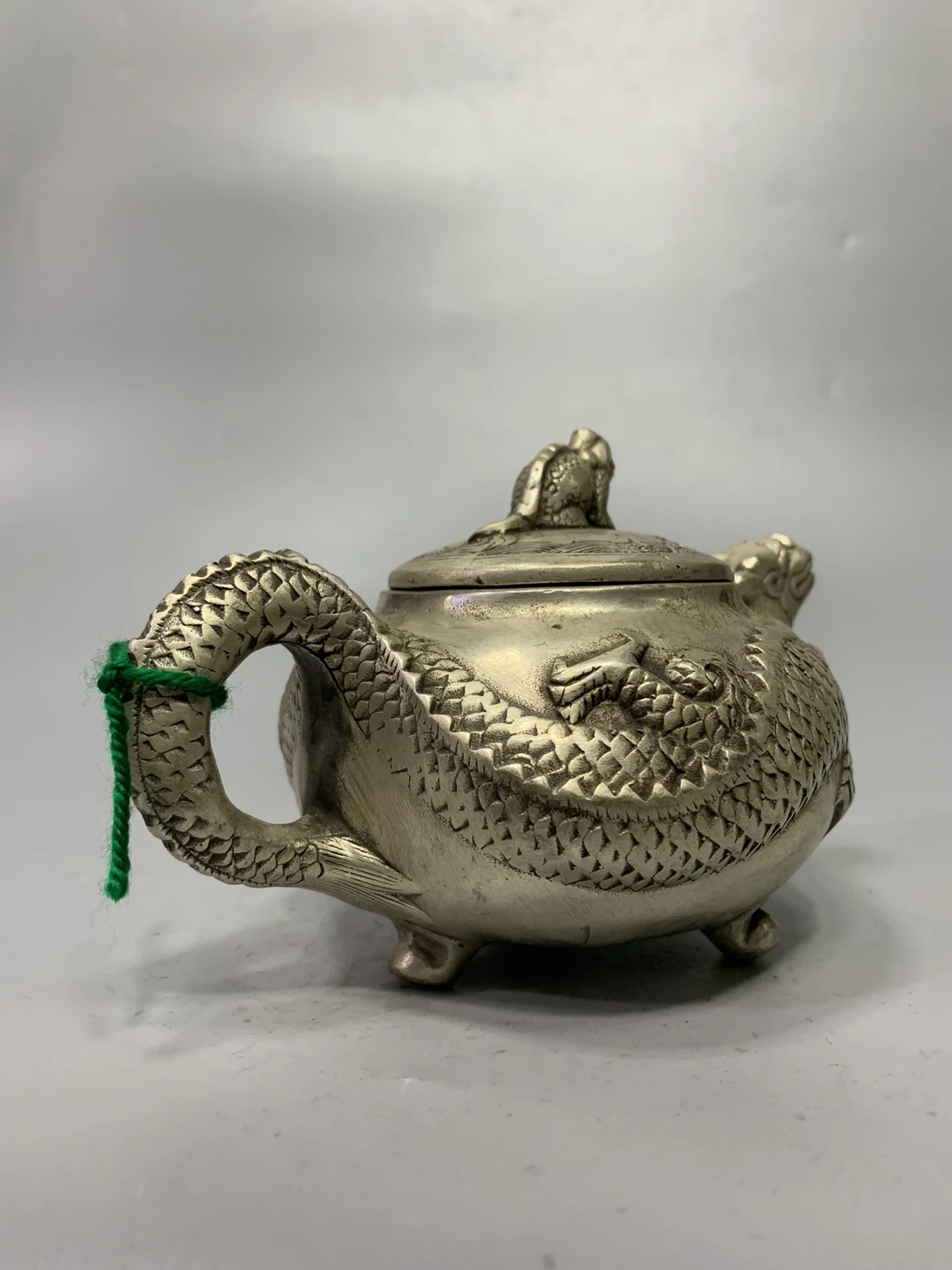 white-copper-chinese-carving-brass-dragon-teapot-statue-crafts-home