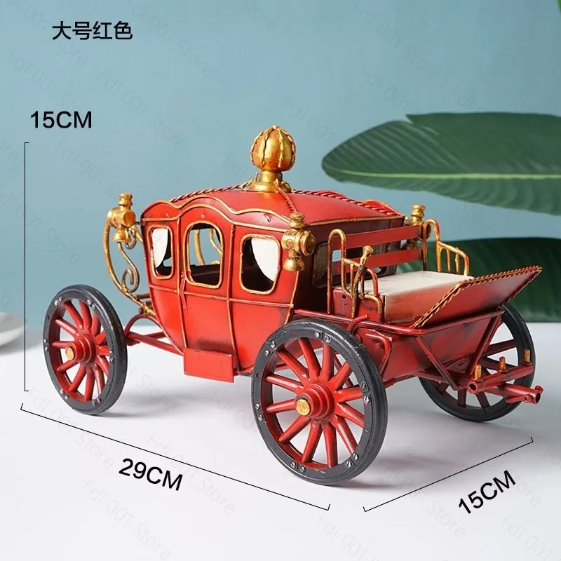 Wrought iron pumpkin carriage ornament Royal carriage model Miniature retro props Nostalgic objects Industrial style decorations