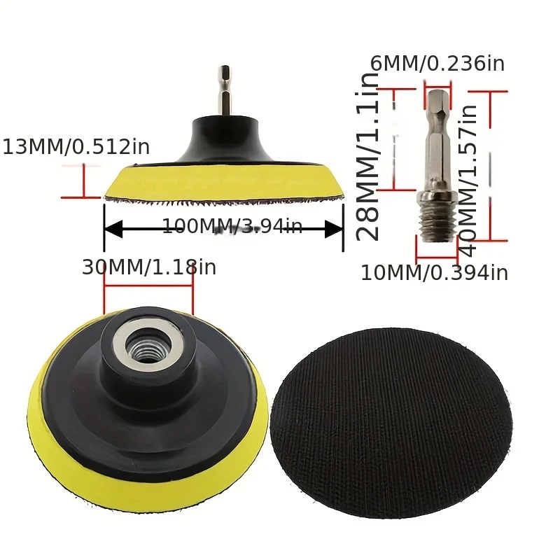 12개 세트 100mm 샌딩 디스크 60-240 그릿 사포 버핑 휠 훅앤루프 백킹 (샌딩 트레이용)