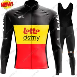 Lotto Dstny 2024 Cycling Jersey Set Belgium Long Sleeve Summer Clothing Road Pants Bib Bike Suit MTB Maillot Ropa