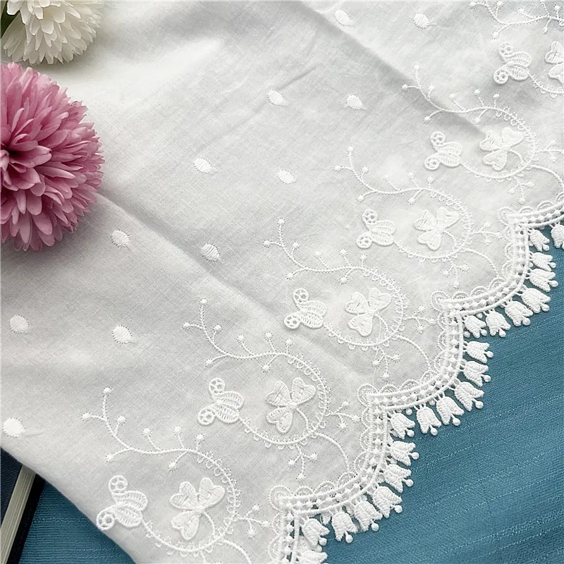 Milk ShredShredded 3D Cotton Lace Tassel, DIY Clothing, Textile Accessories, Butterfly Embroidery Fabric, Home Textile, RS4097