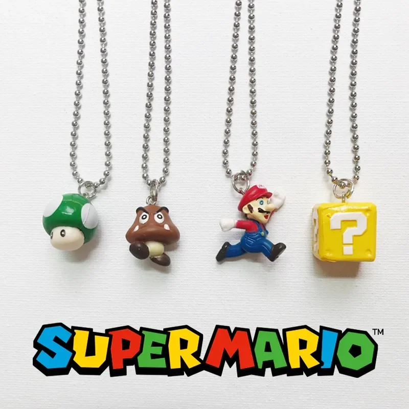 Super Mario Necklace Game Pendant Boys Girls Couple Cartoon Decoration Creative Anime Jewelry Kids BFF Chain Toys Gifts Necklace