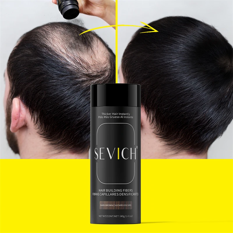 Sevich Hair Building Fiber 40g Instant Hair Regrowth Thickening Powder Dense Hair Spray Applicator Unisex Hair Loss Products