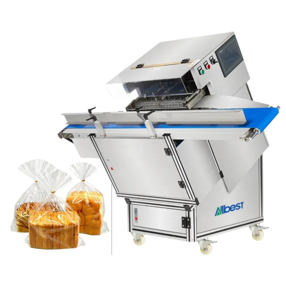 Easy to Operate Semi Auto Soft Candy Lollipop Flat Burger Bread Twist Tie Tying Packing