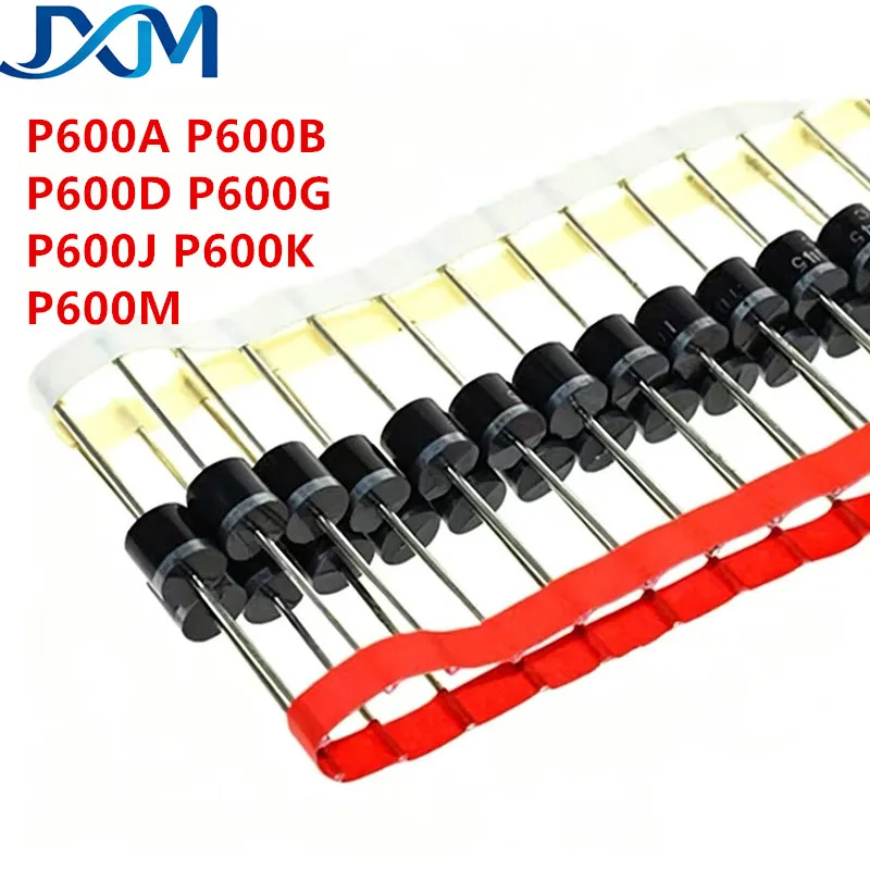 20pcs/lot Rectifier Diode P600A P600B P600D P600G P600J P600K P600M 6A 50V 100V 200V 400V 600V 800V 1000V