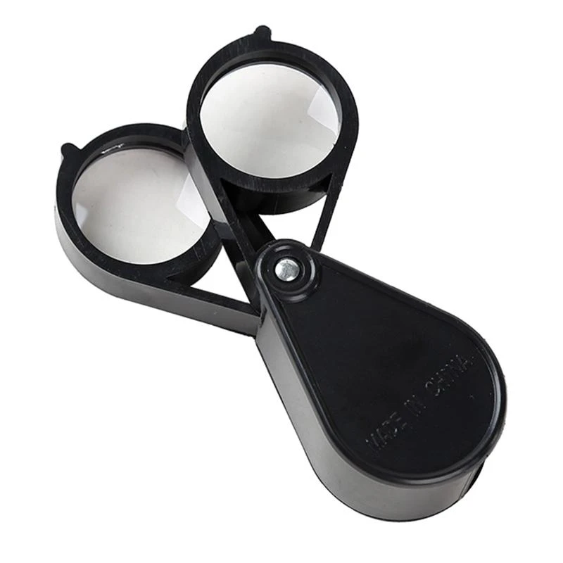 

F92B 10X Folding Pocket Magnifier High-definition Glass with Double Lenses