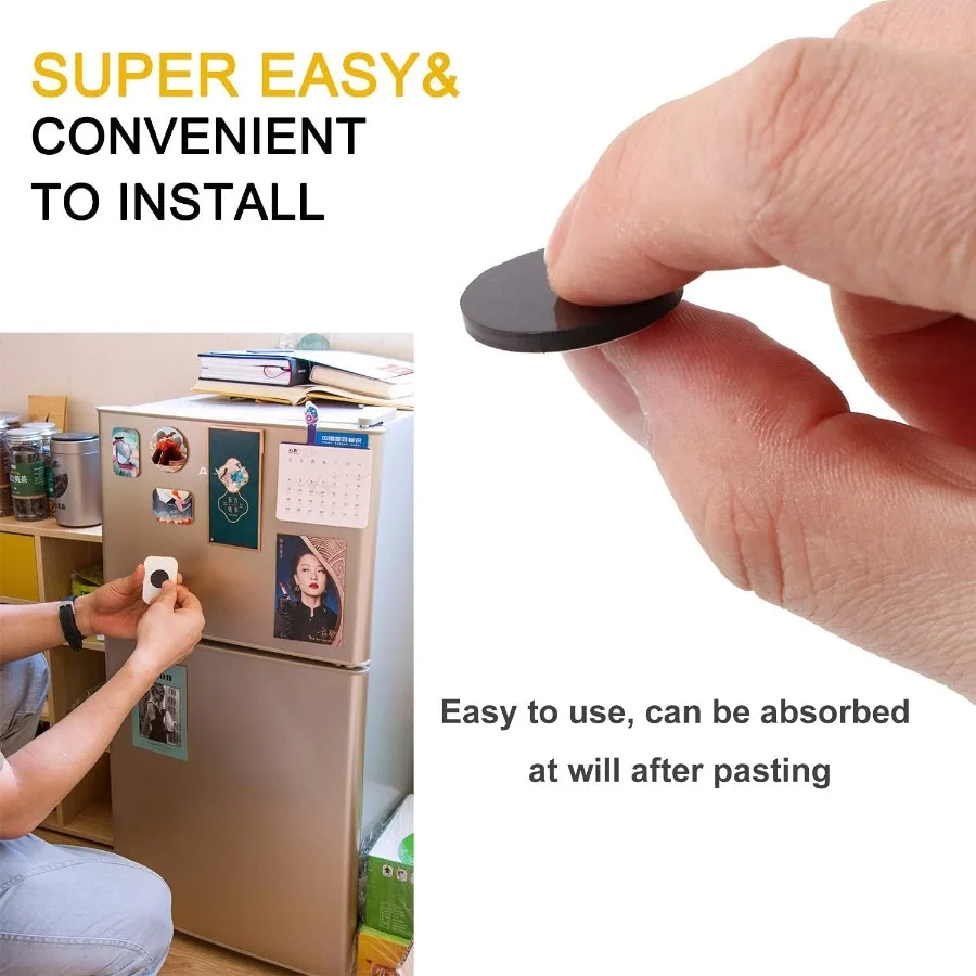 แม่เหล็กจุดแบบยืดหยุ่นพร้อมกาวในตัว 60 ชิ้น แม่เหล็กกลมขนาดเล็กแบบมีกาวด้านหลัง ลอกแล้วติด