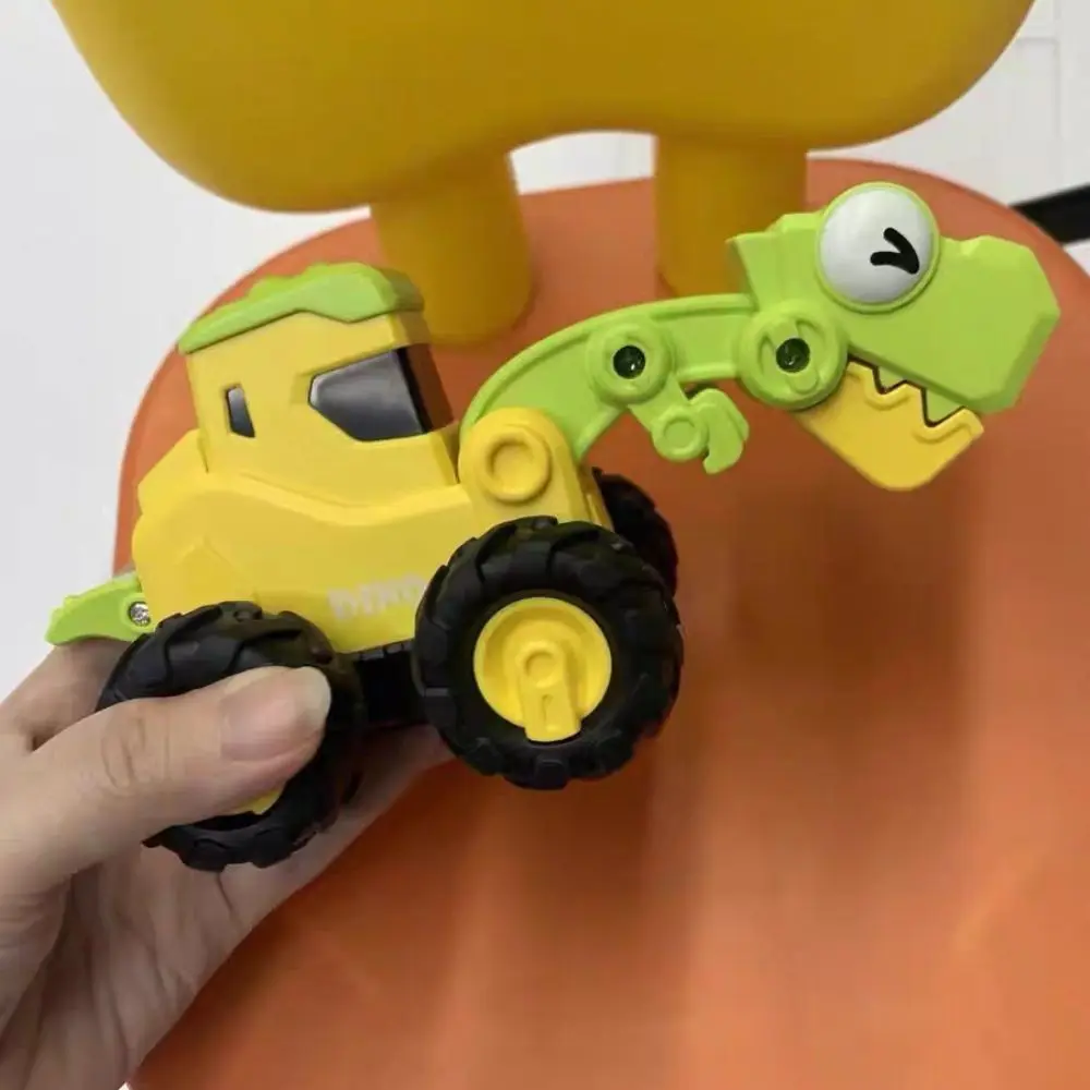 Plastic Children Pull Back Car Press Puzzle Dinosaur Engineering Car Model Educational Manual Skills Excavator Car Boys