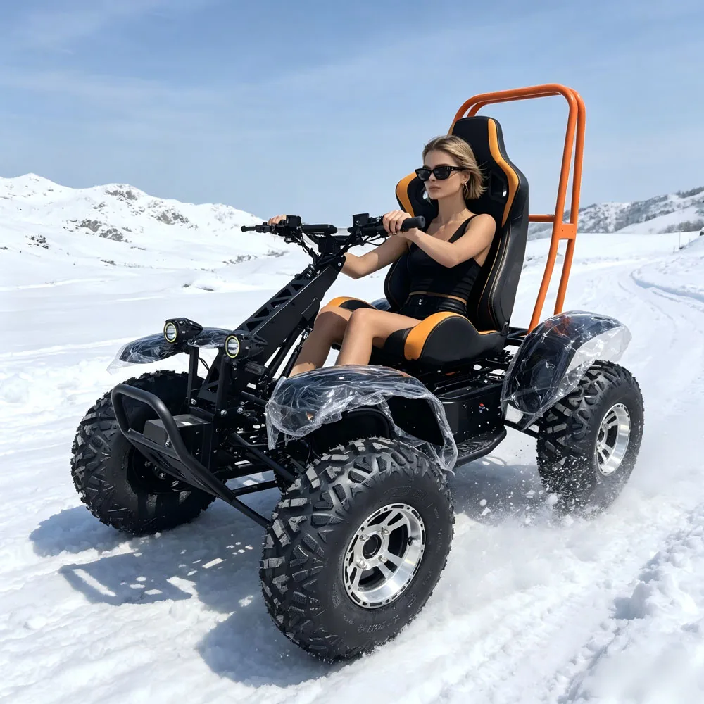 60V Electric ATV Quad Bike Off Road 4 Wheeler Long Range Heavy Duty Hunting Patrol Dune Buggy Adults