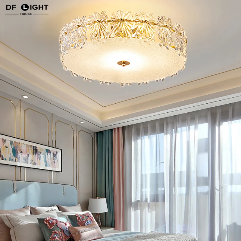 

Modern crystal ceiling chandelier bedroom E14 ceiling lamp kitchen crystal lights dining room golden home decor lighting fixture