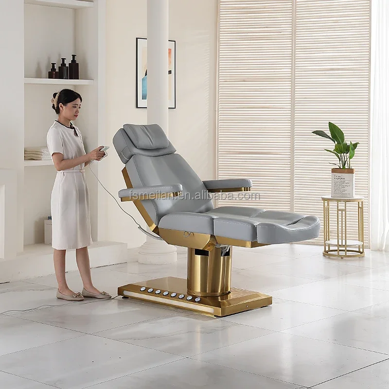 

Factory Luxury Electric Salon Esthetician Curve Chair Eyelash Spa Lash Treatment Facial Bed Massage Table Bed