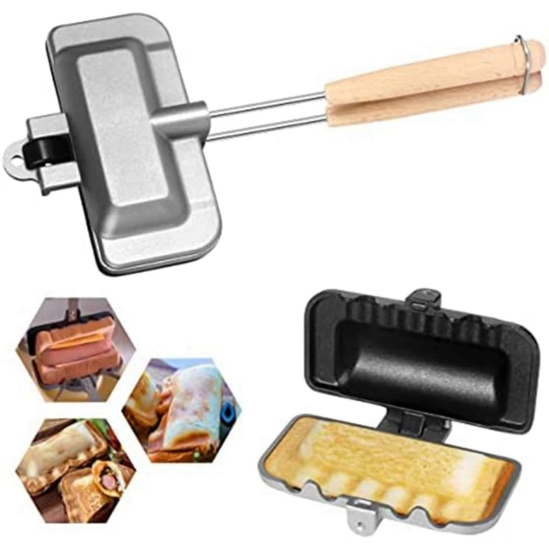 Hot Sandwich Maker Double-Sided Sandwich Baking Pan Double Sided Frying Pan, Grilled Cheese Maker