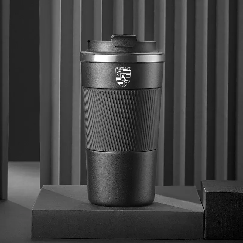 510ml Stainless Steel Coffee Cup Thermal Mug For Porsche Cayenne Macan 911 957 958 996 718 Car supplies accessories