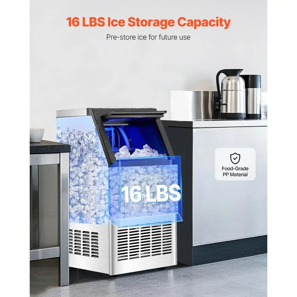 Freestanding Commercial Ice Maker 100lbs Daily Production 36 Cube Capacity High Efficiency Machine