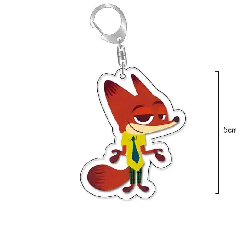 Anime Movie Zootropolis Judith Nick Flash Cosplay Keychain Zootopia Accessories Key Chain Animal Doll Acrylic Pendant Toy Gift