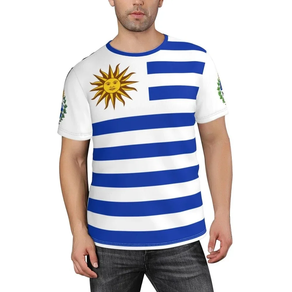 Uruguay Flag Football T-shirts Gym Sports Men & Women Short-sleeved T-shirt Gift for Soccer Fans Uruguayan Badge 3D Printed Tees