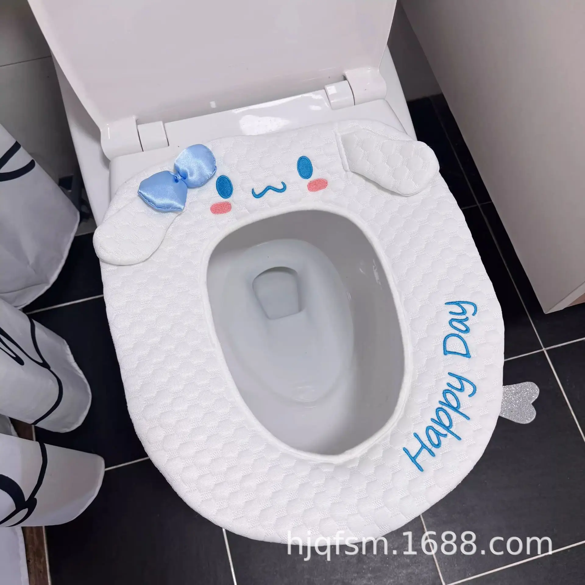 Sanrio Hello Kitty Cute Kuromi Melody Cartoon Toilet Mat Sticky Button Toilet Seat Pad Toilet Cover Toilets Mat Decoration Gifts