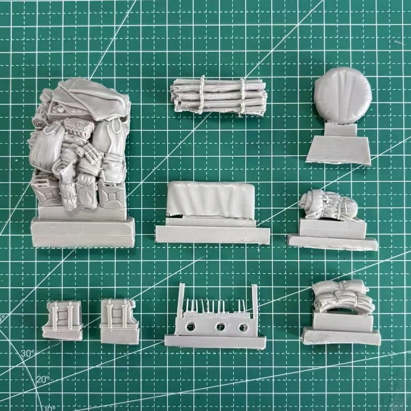 1/35 schaal gegoten harsmodel geassembleerde kit Africa Corps militaire voertuigaccessoireset (geen auto) ongemonteerd en ongeverfd