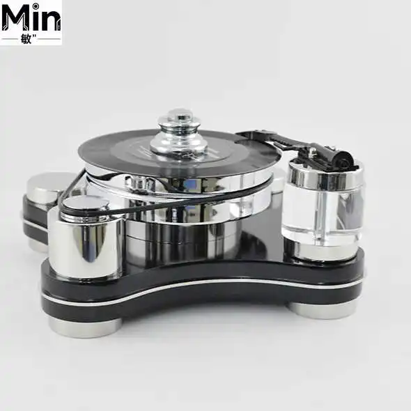 Minimalist Modern Stainless Steel Vinyl Record Player Decor for Model Room Hotel Clubhouse Living Room Soft Decoration