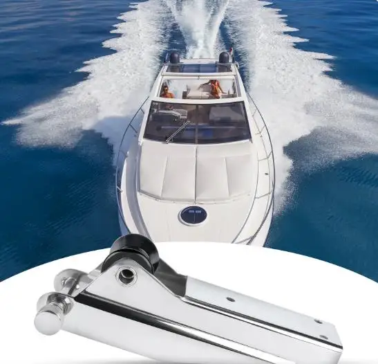 1pc Stainless Steel 316 Heavy Bow Anchor Roller Fixed Anchor Fairlead Marine Boat Docking Nylon Roller Spring Loaded Pin Prevent