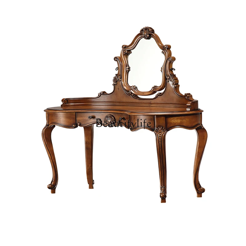 

American dressing table household simple dressing cabinet all solid wood combination master bedroom furniture