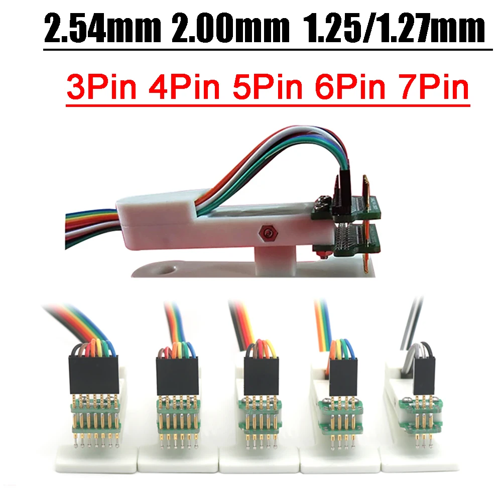 1.27MM 2.00MM 2.54MM 3P 4P 5P 6P 7P PCB Test Stand Burning Clip pin Fixture Debug Download Program ARM JTAG Emulator Probe Tools