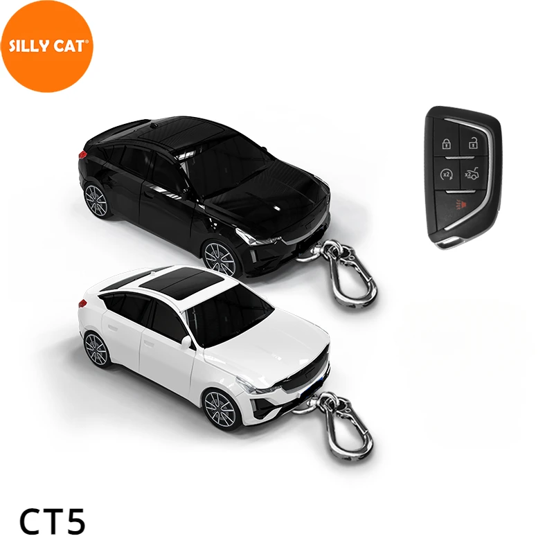 

Car Shape Model Car Key Case Fob Shell For Cadillac CT5 2020- Plastic Car Model Key Case Cover