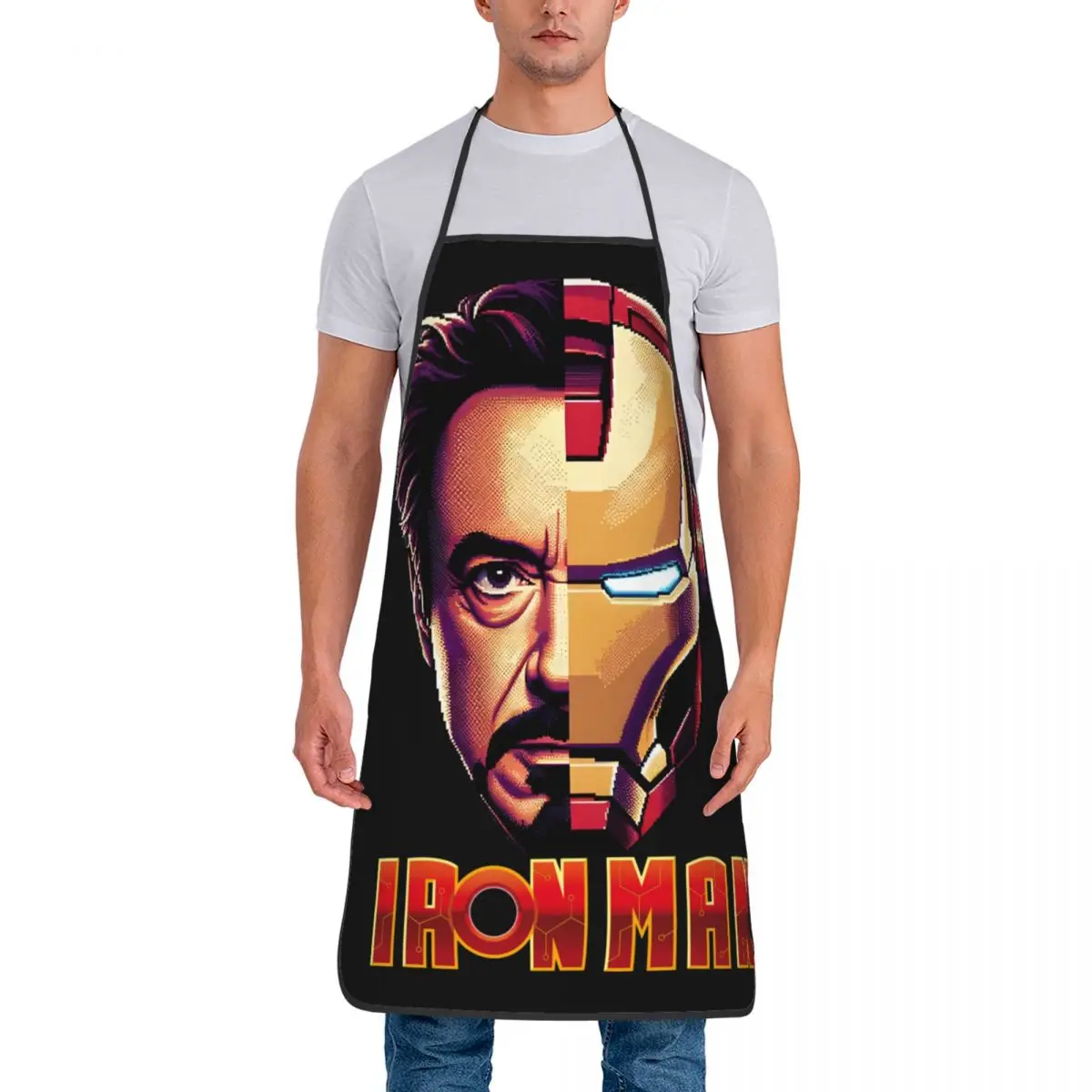 Funny The Iron Hero Cooking Master Bib Aprons Men Women Unisex Kitchen Chef Marvel Iron Man Tablier Cuisine Cooking Baking