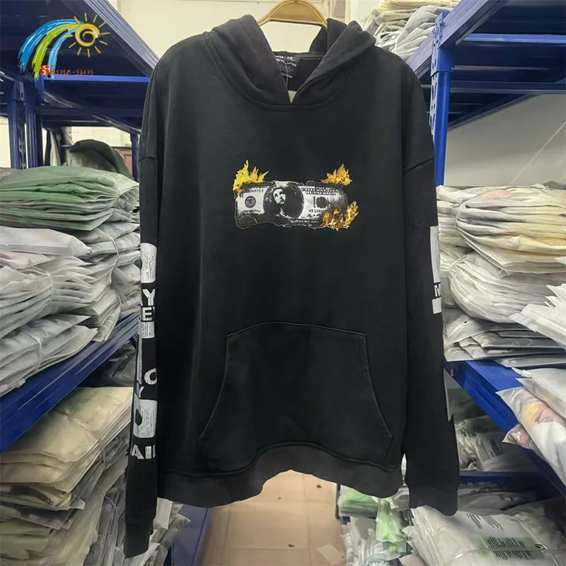 

Autumn Winter High Quality Cotton Saint Pay Money To My Pain Hoodie Men Women Streetwear Vintage Washed Black Pullovers Hooded