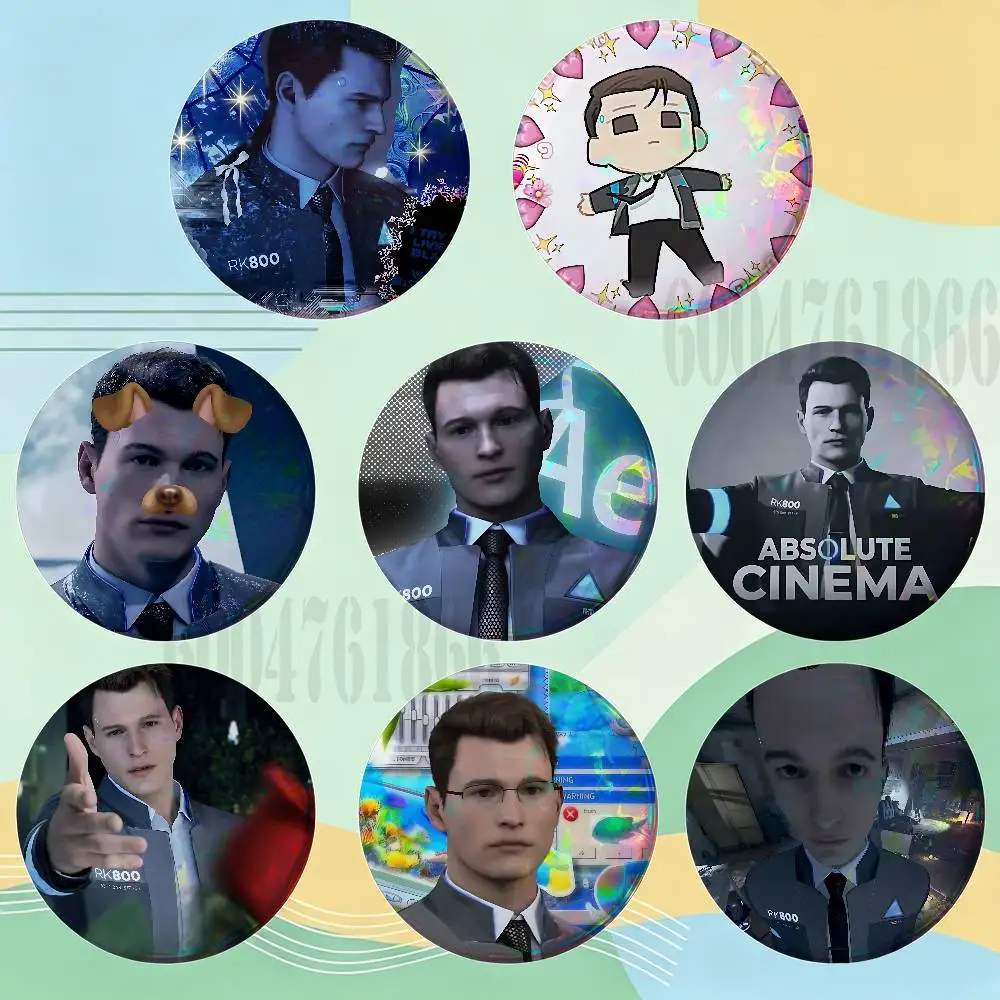 D-Detroit Become Human Badges Round Nijigen Otaku Culture IP peripheral products 58mm 44mm 32mm 75mm 25mm Mini