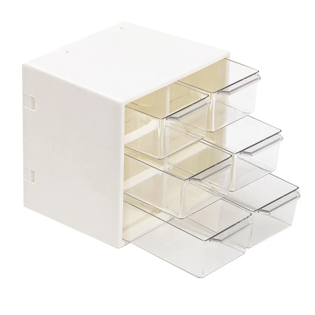 

Drawer Type Storage Box White Plastic Desktop Organizer For Stationery Sundries Multi-Layer Drawer Box Multi-Grid Storage