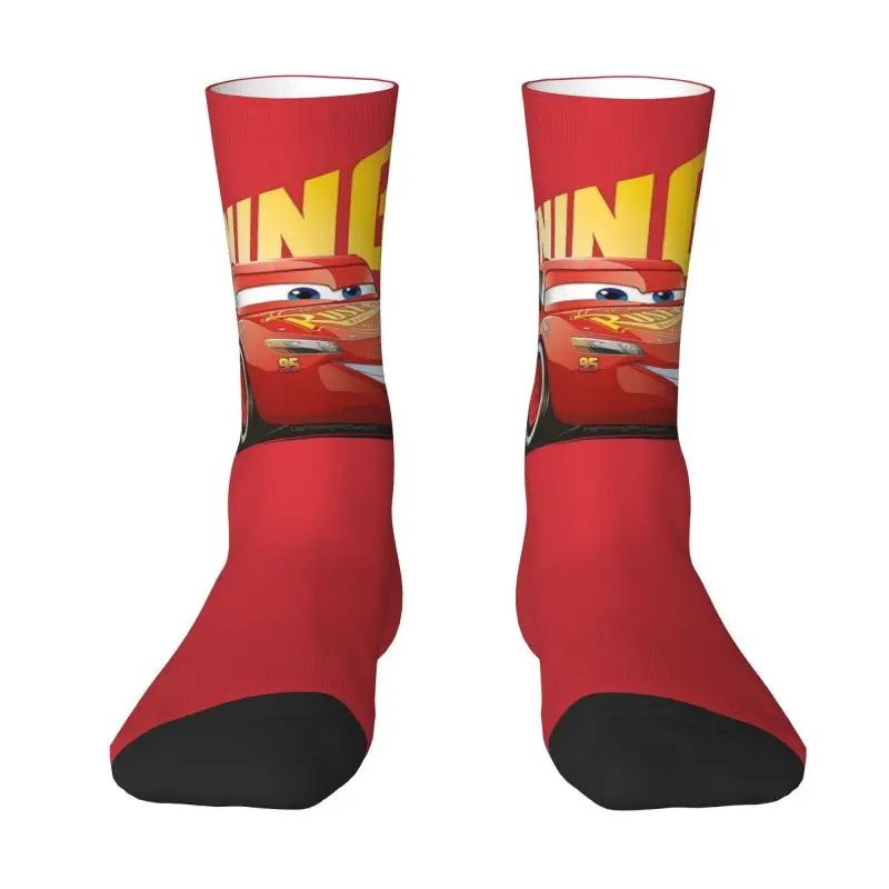 Funny Lighting McQueen Socks Women Men Warm 3D Print Cars Football Sports Socks