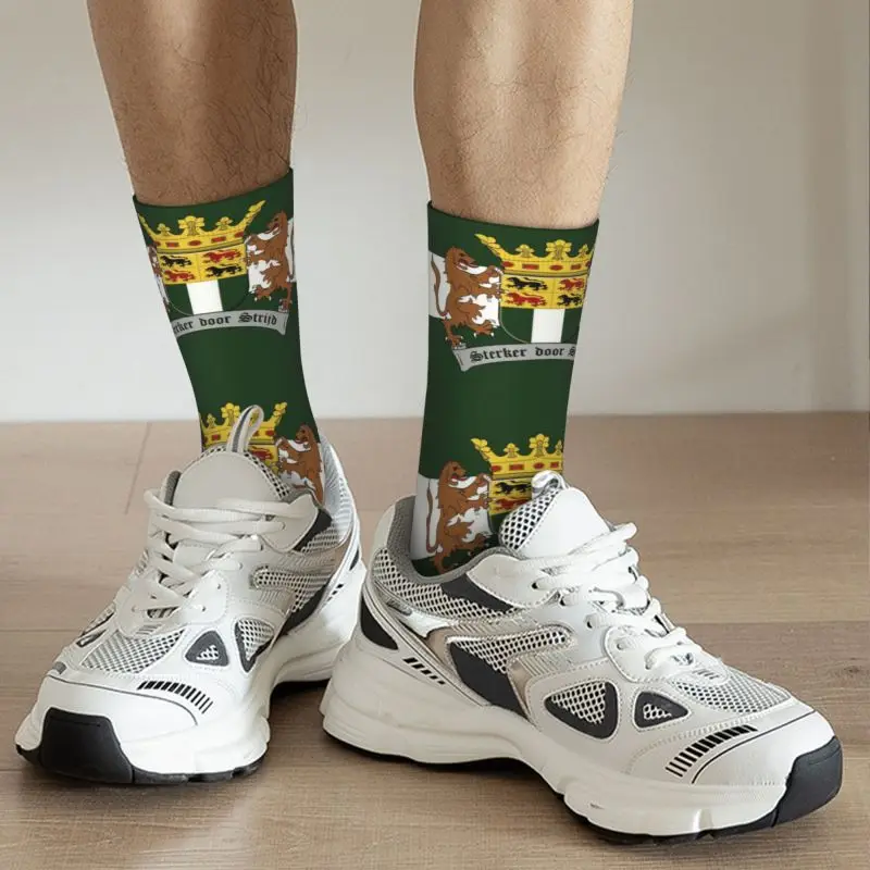 Custom Cute Wapen Van Rotterdam Socks Men Warm 3D Printed Rotterdam Coat Of Arms Holland Flag basket Sports Crew Socks