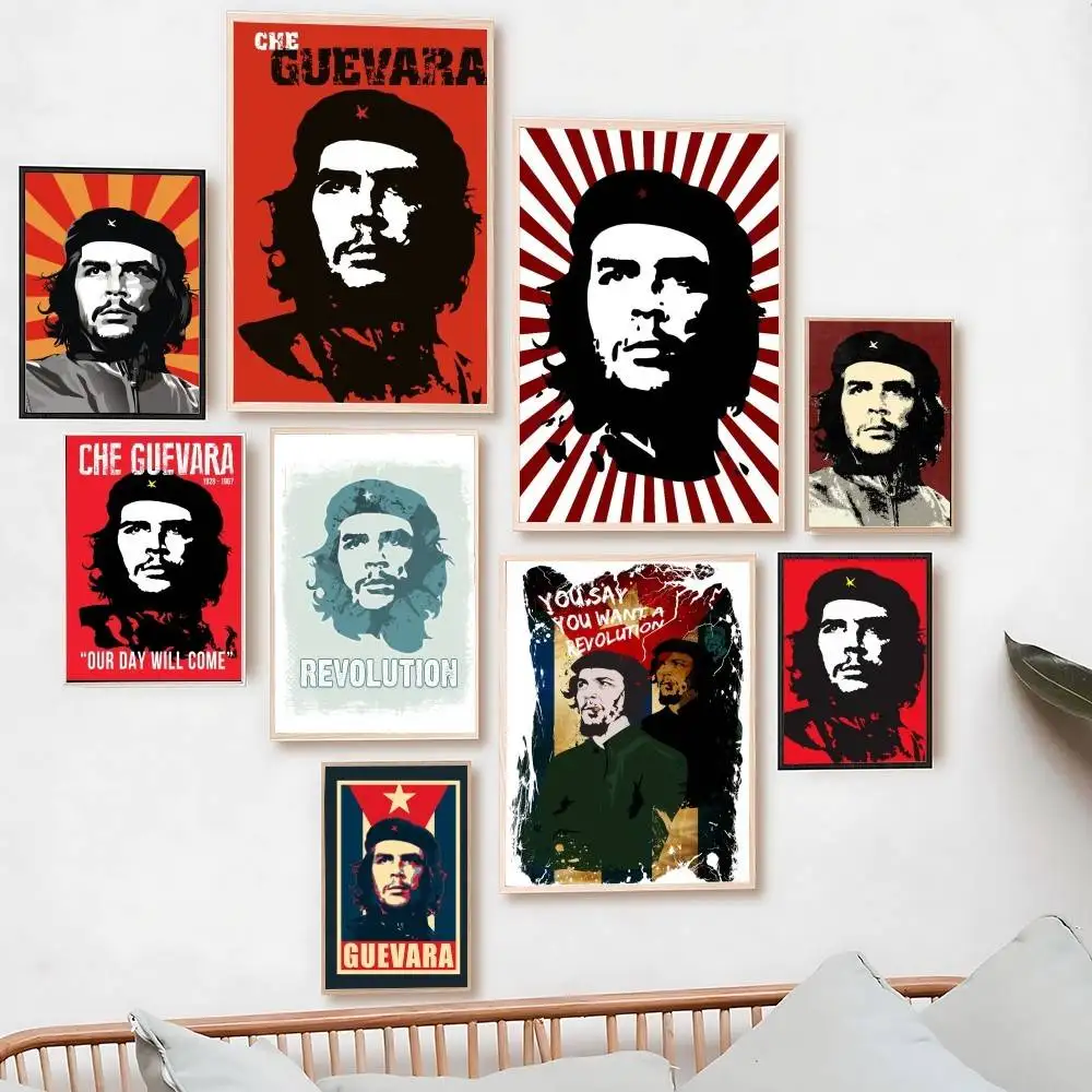 

Плакат с Че Геварой, самоклеящиеся плакаты, водонепроницаемая бумажная наклейка, декор для кофейни, бара, дома