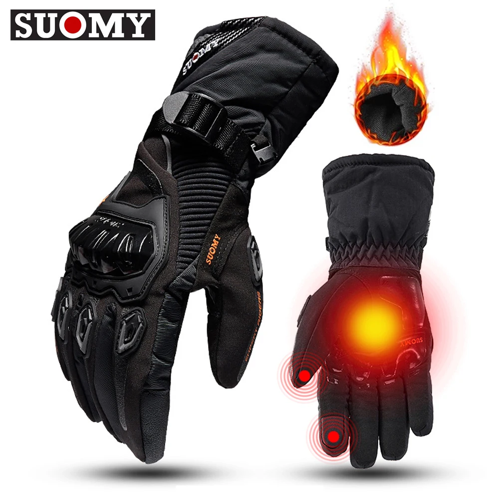 

Winter Motorcycle Gloves for Men Women Rainproof Warm Two-Finger Touchscreen Compatible for Motorbike Riding ATV UTV Snowmobile