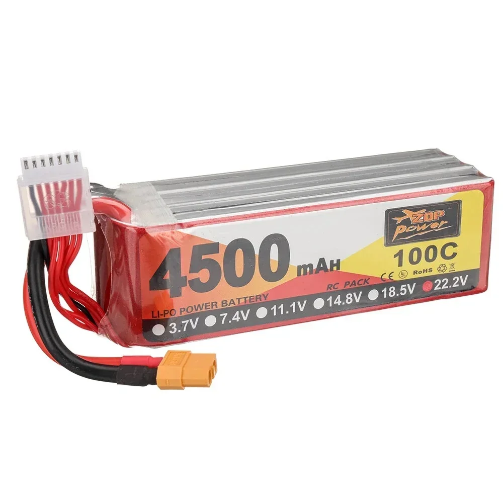 ZOP Power 22.2V 4500mAh 100C 6S LiPo Battery XT60 Plug for RC Drone