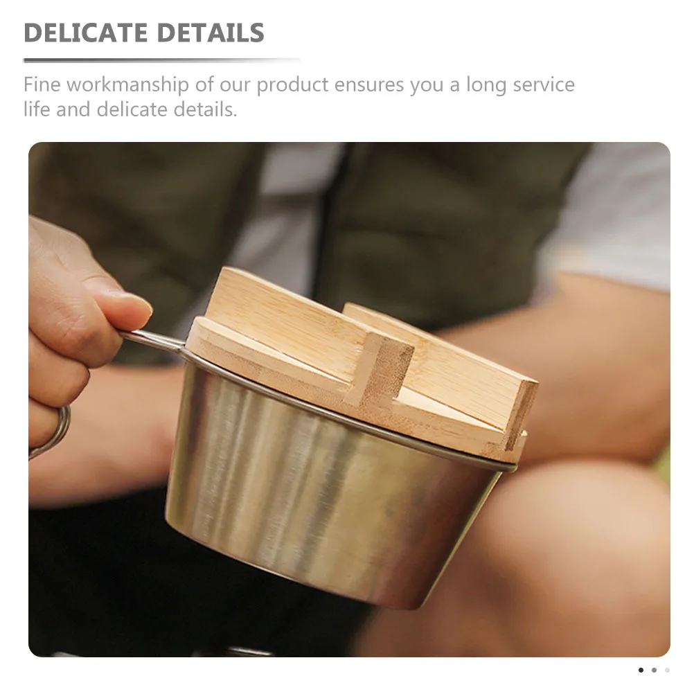 

Bamboo Pot Lid Anti-Overflow Heat Resistant Protective Cover for Wok Frying Pan Outdoor Camping Cooking Wok Cover