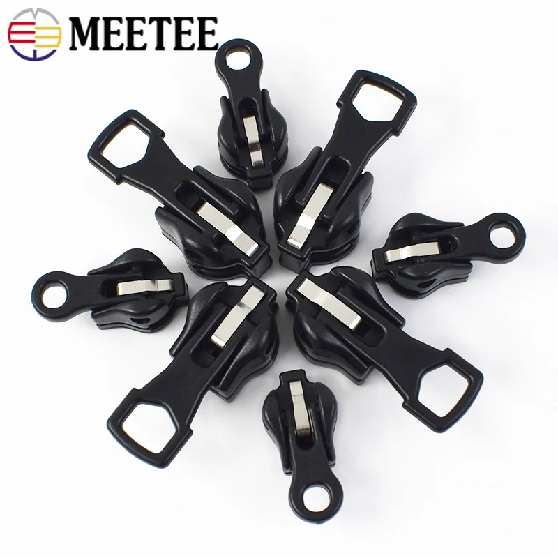 10/30/50Pcs 3# 5# Zipper Slider for Nylon Resin Metal Zippers Bag Pocket Decor Universal Zip Puller DIY Clothes Sewing Accessory