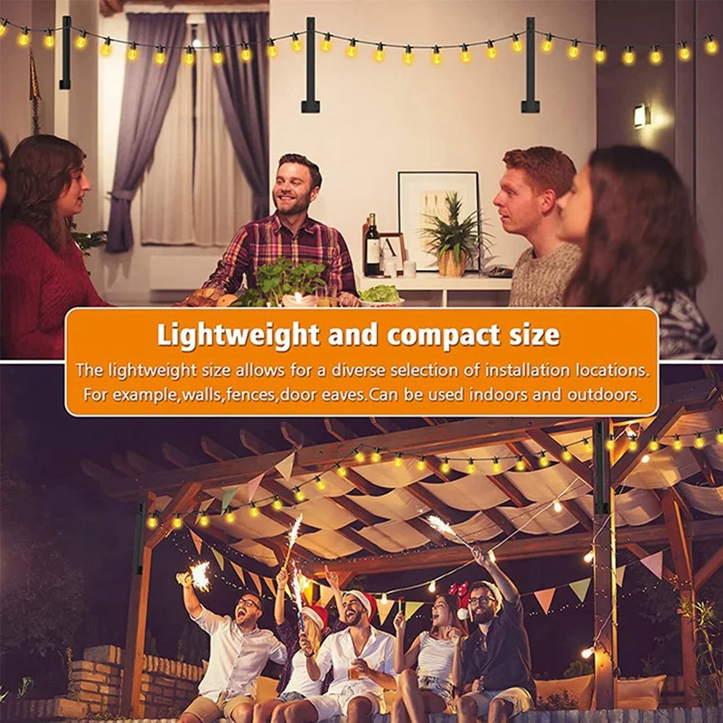 Confezione da 4 lampadari autoportanti palo da giardino lampada da fata supporto per asta di fissaggio indipendente regolabile facile da installare forniture per esterni