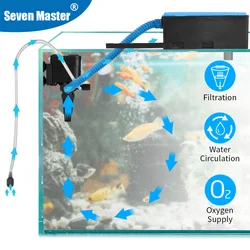 3in1 Submersible Pump + Top Filter Box For Fish Tank Filtration/Oxygenation