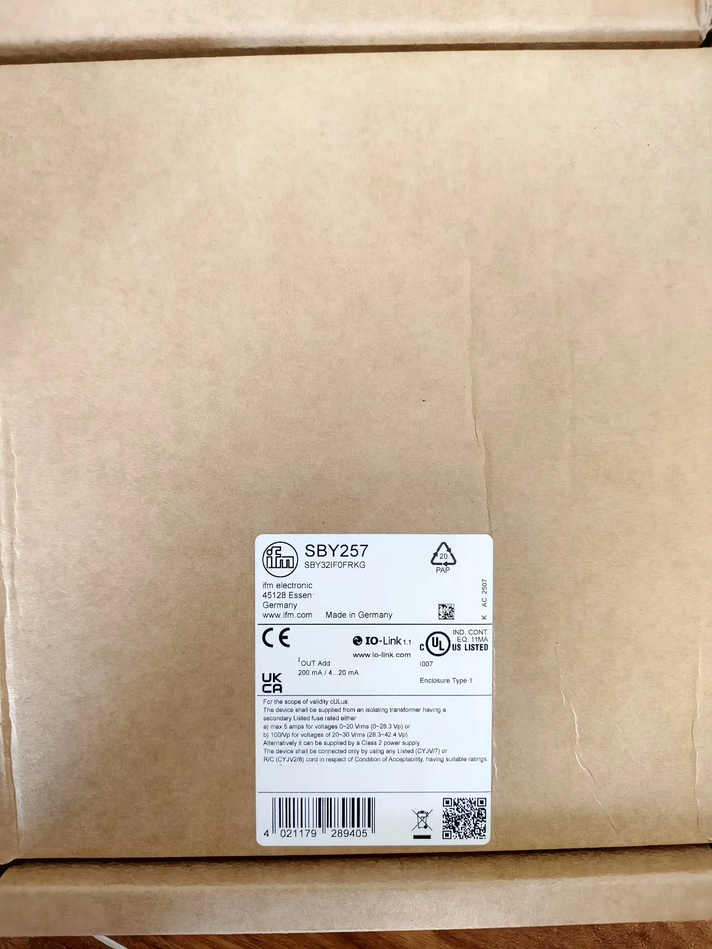 Germany Ifm Flow Sensor SBY257